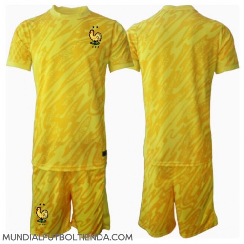 Camiseta Francia Portero Primera Equipación Replica Eurocopa 2024 para niños mangas cortas (+ Pantalones cortos)